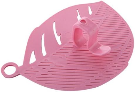 Fenleo 1PC Durable Clean Leaf Shape Rice Wash Sieve Cleaning Gadget Kitchen Clips (Pink)