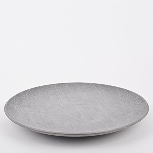 Schale rund Vintage Style Deko Holz grau Dekoschale Teller Tablett (4x39x39cm) - 3