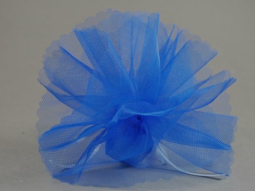 50 Stück Tüllkreise rund, royalblau, D: 24 cm, 100% Polyester, Hochzeit Taufe Gastgeschenk Bonboniere