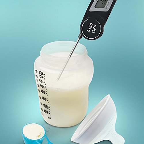 Temperatur Küche Haushaltsthermometer Einstichthermometer Digitales Universales Kochthermometer faltbar Schwarz - 5