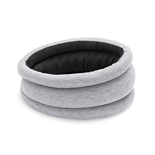 Ostrich Pillow Light Travel Pillow for Airplane Neck Support - Travel Accessories for Head Rest, Power Nap Pillow for Flight - Midnight Grey