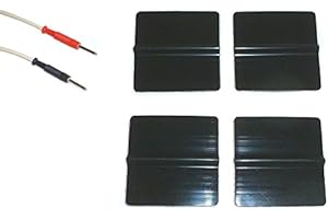 FIAB Lot de 4 électrodes en silicone réutilisables pré-gelées, en gel carré, 5 x 5 cm, fiche tesmed globus