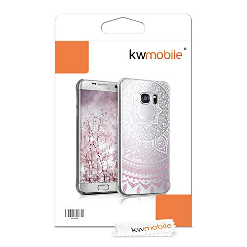 kwmobile Funda para Samsung Galaxy S7 Edge - Carcasa de  pl  stico  para m  vil - Protector  Trasero  en  Rosa Claro Blanco Transparente 
