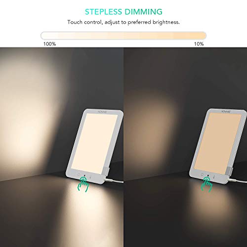 Lampe de luminothérapie 10000Lux 3 Modes d'Eclairage Hommie, SAD Lampe Lumière du Jour Compacte et Bouton tactile-Efficacité thérapeutique prouvée contre les Troubles de Dépression Saisonnière (TAS) Lampe de luminothérapie 10000Lux 3 Modes d'Eclairage Hommie, SAD Lampe Lumière du Jour Compacte et Bouton tactile-Efficacité thérapeutique prouvée contre les Troubles de Dépression Saisonnière (TAS)
