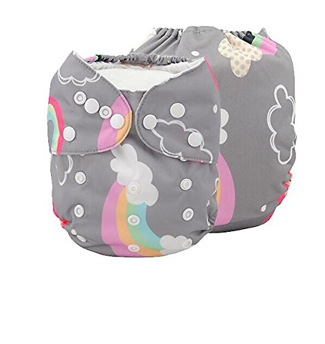 iZiv(TM) Newborn Organic Infant Waterproof/Adjustable/Reusable/Washable Pocket Cloth Diaper Fit Babies 0-3 Years(Rainbow)