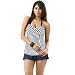 Tempting And Significant Blue And White Striped Scoop Neck Cut-Sleeve Beachwear Cover-Up RS.1399.00