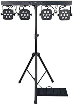 LED Parcan Lighting Kit with Stand, Foot Controller & Carry Bag
