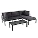 Produktbild Gartenlounge Set OUTLIV. Chicago Loungemöbel Balkon 3-teilig Loungeset Aluminium Schwarz Balkonlounge Loungegruppe Outdoor