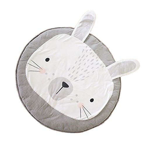 MagiDeal Baumwolle Rund Kinder Teppich / Kinderteppich / Spielteppich unter Betthimmel Baldachin , Lovely Kaninchen Design , 95cm - 6