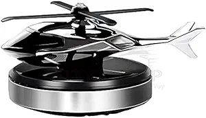 AUTO SNAP Trending New Helicopter Alloy Solar Car Air Freshener Aromatherapy Car Interior Decoration Accessories Fragrance for Home Office Decoration Perfume Solar Helicopter Big (Silver)