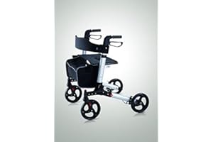 Praxis Medical Network Rollator Deambulatore Pmn Oracle - Pieghevole In Alluminio - Con Sedile E Sacca Portaoggetti