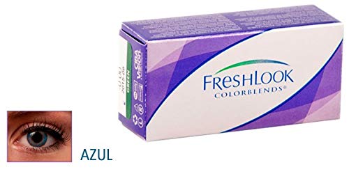 FreshLook Colorblends UV Azul Lentes de contacto de color (R: 8.6 / D: 14.5 / -01.00 Dioptrias) Pack 2 unidades