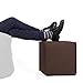 Arketicom Pouffe Ottoman Footstool Cube Blue Jeans Polyurethane High Density Height cm 45 Side cm 45 Hand Made in Italy (Hand-carved with non-slip wood feet - puff puf pouf))