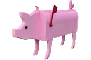 ‎SPORT TENT Sport Tent Mailbox US Post Briefkasten Tiere Wasserfest Postkasten Kreative Zeitungsrolle Metall Zeitungsbox Amerikanisches Letterbox für den Außenbereich Süßige Garten Dekoration (Schweine)