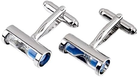 Somarke 1 Pairs Mens Fashion Hourglass Cufflink Sand Clock Glass Timer Sandglass Sleeve Cuff Link