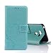 Produktbild LG G6 Hülle, LG G6 Schutzhülle, Alfort Carving Lederhülle Fashion Design Premium PU Leder Hohe Qualität Tasche Case Cover Kasten Abdeckung Wallet für LG G6 5.7" Smartphone Funktion Standfunktion Unterstützte Telefone und Magnetverschluss mit Schmetterling ( Grün )