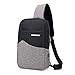 Produktbild WREEE Canvas Brusttasche Rucksack Crossbody Bag Sport Schultertasche Umhängetasche für Männer Frauen,Darkgray