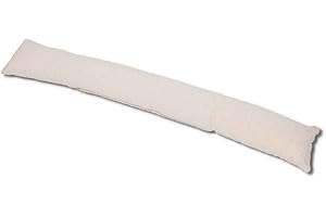 Casatessile PP Natural Abnehmbarer und gepolsterter Zugbezug 110 cm lang. NATÜRLICH Einfarbiger Wurst-Zugluftstopper.