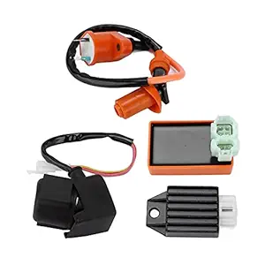 4Pin Rectifier, 6Pin CDI Unit Simple Installation Durable Reliable Starter Relay Solenoid Ignition Coil for 4 Stroke 50cc 70cc 90cc 110cc 125cc ATV Dirt Bike