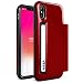 Produktbild iPhone X Hülle, VRS Design® Schutzhülle [Rot] Schlagfesten Case Kratzfeste Stoßsichere Handyhülle Halbautomatik Schiebetür mit Kartenfach [Damda Glide] für iPhone X