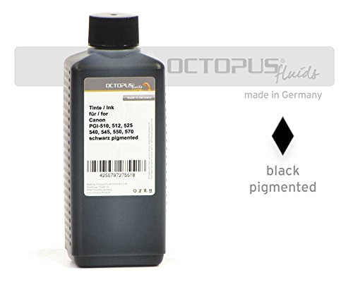 250ml Nachfülltinte für Canon PGI-520, PGI-525, PGI-550, PGI-570, PG-510, PG-512, PG-540, PG-545 Druckerpatronen, Tintenpatronen schwarz pigment (kein OEM)