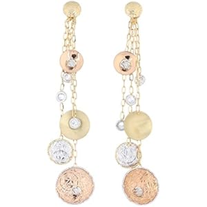 Gioiello Italiano - Glitter Ohrringe in Gold drei Farben