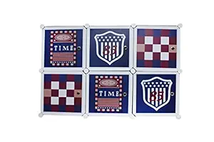 Nyrwana Manchester Portable and Foldable Multipurpose Cupboard Closet Shelf Storage Black Cabinet 6 Door Storage Bookcase, Organizer Rack Shelf for Kids and Women Clothes - Manchester Black