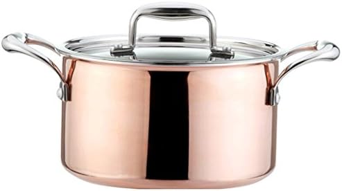 ZHAOJING Uncoated Three Layers Of Copper 304 Stainless Steel Soup Pot Thickened Pot With Two Ears Hot Pot Stew Pot Non-stick Pan 24cm