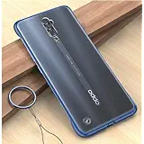 A rtistque Frameless case for Oppo Reno 2Z / Reno 2F Slim Translucent Matte Texture Design Hard PC Back Cover Shock Bumper Corners with Free Metal Ring - Blue