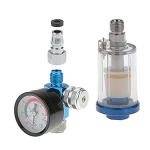 Phenovo Spray Gun Air Regulator Gauge & In-line Water Trap Filter Tool 1/4