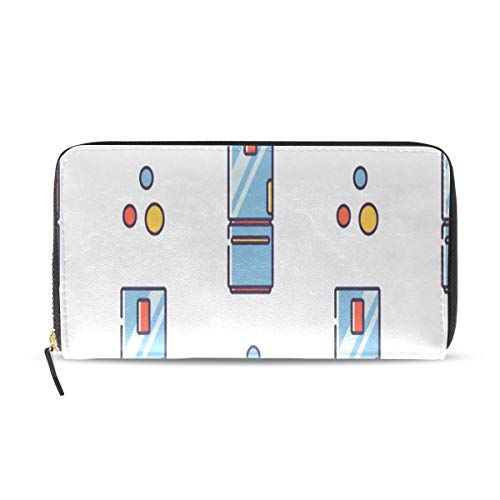 Preisvergleich Produktbild Kühlschrank elektrische muster lange pass kupplung geldbörsen reißverschluss brieftasche fall handtasche geld veranstalter tasche kreditkarteninhaber für dame frauen mädchen männer reisen geschenk