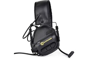OPSMEN Protezione elettronica per le comunicazioni acustiche M32 Series Sopprime il rumore di arma da fuoco amplificando suoni di basso livello (nero)