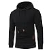 Produktbild Bekleidung Herren Kleidung Einfarbig Hoodie Sweatshirt Pullover Kapuzenpullover Sweatjacke (Schwarz, L)