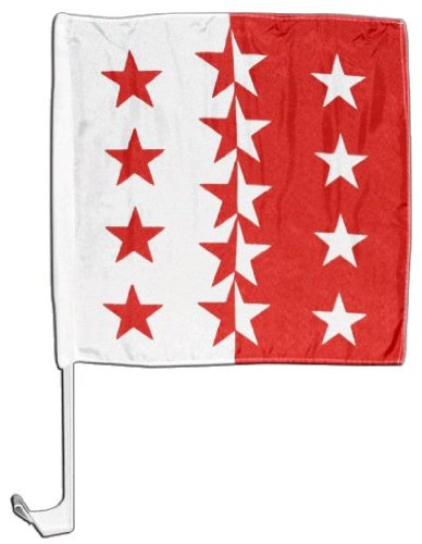 Drapeau de voiture Suisse Canton Valais - 30 x 30 cm