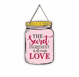 TheYaYaCafe Alphabets Wood Love Wall Hanging, Pink, 7 x 11 Inch