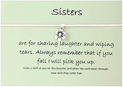 Best Friend/Sisters/Birthday/MUM Wish Bracelet Tibetan Charm Personalised Gift[Sister,White]