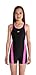Speedo Girl's Monogram Legsuit Swimsuit - Black/Diva/Princess Pink, Size 26