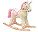 Produktbild EXCOLO Einhorn Schaukel-Pferd in weiß mit pink rosa Mähne und Holz-kufen