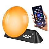 Sunrise Alarm Clock, Smart Wake Up Light Work With App, Light Alarm Clock With Sunrise/sunset Simulation Dual Alarms, 15 Nature Sounds, 9 Colors Night Light Digital Alarm Clock For Adults Kids