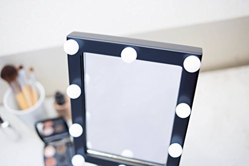 Badspiegel/Kosmetikspiegel/Badezimmerspiegel/Spiegelleuchte/badspiegel mit beleuchtung/Badspiegel beleuchtet/Makeup Spiegel mit Beleuchtung (Schwarz) - 4