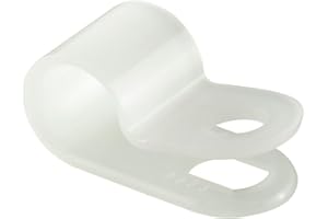 Clip a P in nylon GTSE – Bianco 6,3 mm (1/4") – Supporto per cavi ad alta resistenza per il montaggio – Supporto per cavi per applicazioni automobilistiche, domestiche ed elettriche