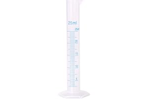 EHOTER Zylinder Messbecher aus Kunststoff Messzylinder Borosilikatglas Labor Messbecher für Wissenschafts Labor Messwerkzeuge Flüssigkeiten Messgeräte Labor Reagenzglas Ausgießer (25mL)