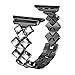 Produktbild Neueste!!!Glowjoy Armbandarmband Kompatibel für Apple Watch Series 1/2/3/4 38/40mm,Solid Edelstahlband Sport Armband Handgelenk Uhrenarmband Strass Diamant Armband für Damen Männer (Schwarz)