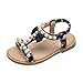 Produktbild Mädchen Sandalen mit Bowknot Perlenkristall Lauflernschuhe beleuchtet Prinzessin Schuhe Halbsandalen Soft Sole Single Sneaker Strand Sandalen (29, Schwarz)