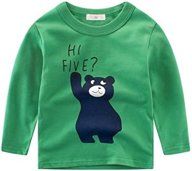 Tarkis Little Boys Long Sleeve Pullover Sweatshirts Cartoon Bear T-Shirt Tops for Toddler Kids 1-5 Years (Green)