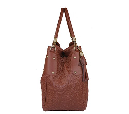 Preisvergleich Produktbild SILVIO TOSSI 11146-09 Lederhandtasche Cognac Braun