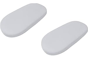 Dudu N Girlie Moses Basket Sheets 67 x 30 cm Cotton | Cradle Fitted Sheets Jersey Soft Bassinet Bedsheet Hypoallergenic Elasticated Breathable Pram Fitted Sheets (Pack of 2, Grey)