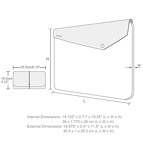 Arvok 15-15 6 Zoll MacBook Pro Vintage Envelope Dunkelgrau Laptoph  lle Notebooktasche Laptoptasche Filz   Leder Mit Extra Ladeger  t Tasche Schutzh  
