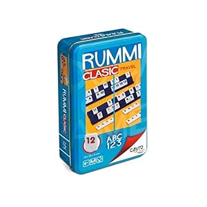 Cayro – Rummi – + 8 Años – Modelo Clásico – Juego Divertido de Mesa – para Niños y Adultos – Edición de Viaje en Caja Metálica – Ideal 2 a 4 Jugadores