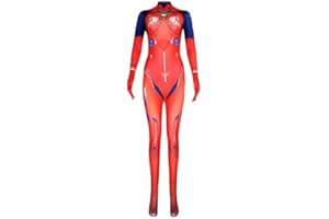JIUMAOCLEU Asuka Langley Soryu Cosplay Costume with Wig and Hats Women Jumpsuit Bodysuit Anime Cosplay Catsuit Carnival Party Stage Appearance Dress